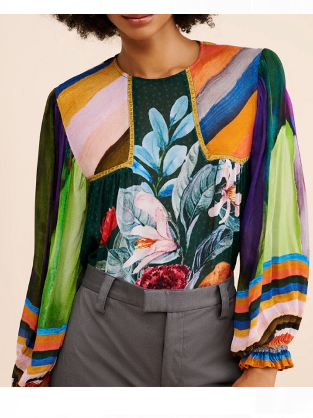 Anthropologie BI-nk Miranda Peasant Blouse, NEW